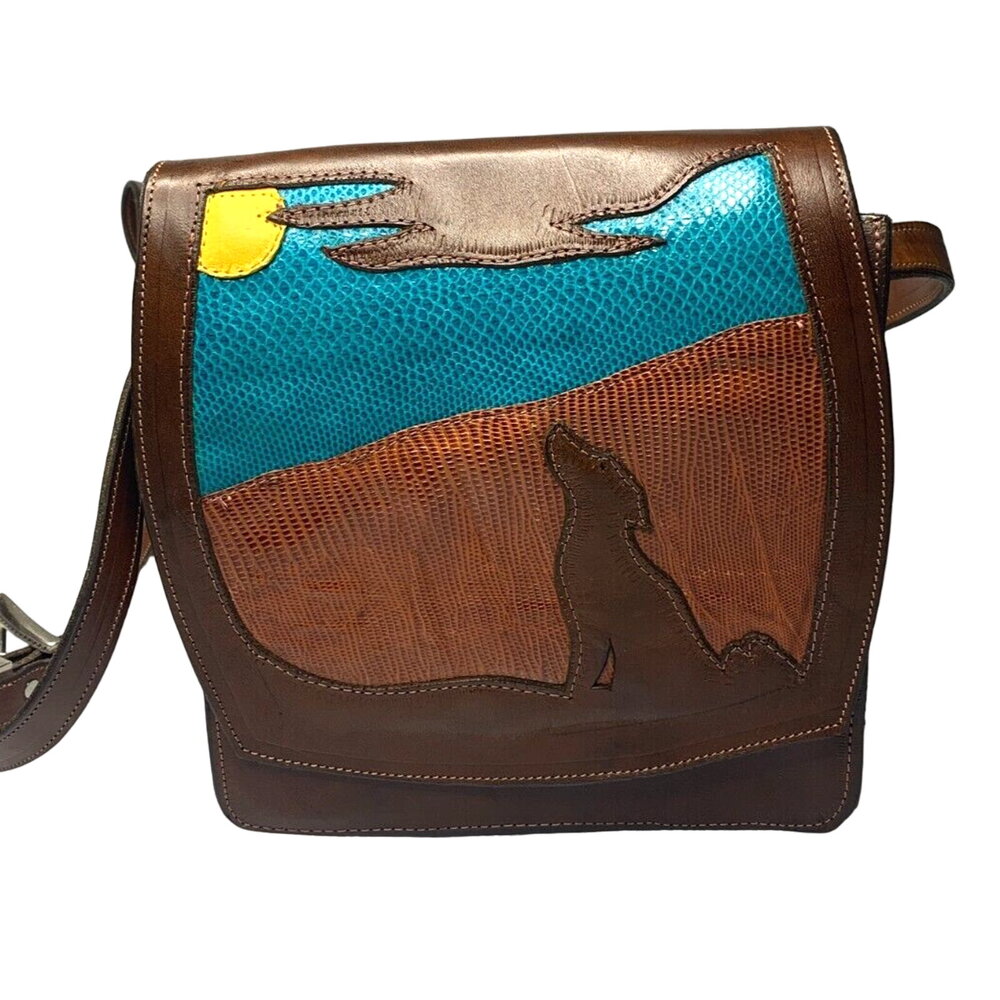 George Jackson Hand Crafted Leather Purse, Southwestern Style, Coyote